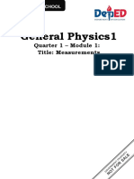 General Physics1: Quarter 1 - Module 1: Title: Measurements