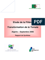 Etude de Filiere Transformation de La Tomate en Algerie 2006 PDF