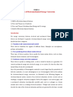 Principles of Electromechanical Energy Conversion: Unit-I