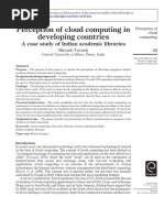 Perception of Cloud Computing in Developing Countries: A Case Study of Indian Academic Libraries