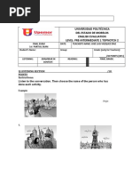 Universidad Politécnica Del Estado de Morelos English Evaluation Level: Pre-Intermediate 1 Topnotch 2