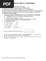 Examen de Límites y Continuidad-Solucion