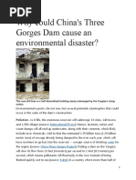 Why Could China's Three Gorges Dam Cause An Environmental Disaster?