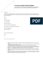 Justificatif de Déplacement Professionnel Pour Le Couvre-Feu