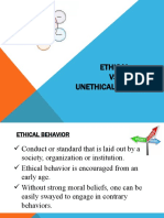 ETHICAL vs. UNETHICAL BEHAVIOR