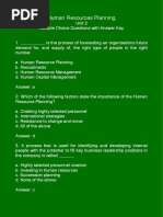 MCQs Unit 2 Human Resources Planning