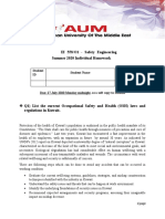 IE 558/O1 - Safety Engineering Summer 2020 Individual Homework