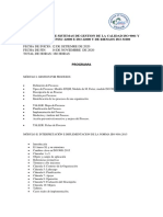 Especializacion de Sistemas de Gestion de La Calidad Iso 9001 y de Inocuidad FSSC 22000 e Iso 22000 y de Riesgos Iso 31000