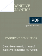 Cognitive Semantics: Prepared By: Maricar Talosig Angel Ann Masiddo