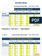 Monthly Attendance Report: November Month