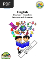 English: Quarter 3 - Module 3: Antonyms and Synonyms