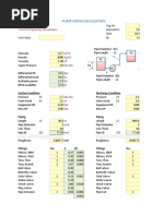 Pump Sizing Calculation: User Input