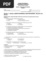 Quarter 1 - Module 2 (EARTH MATERIALS AND PROCESSES - Minerals and Rocks)