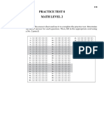 Practice Test 8 Math Level 2: Answer Sheet