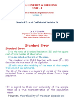 Animal Genetics & Breeding Unit - I: Standard Error & Coefficient of Variation %