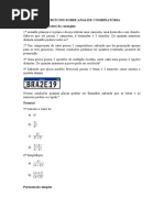 Exercício Sobre Analise Combinatoria - Cap 10 - 4° Bimestre