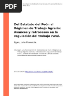 Egan, Julia. Del Estatuto Del Peon Al Regimen de Trabajo Agrario