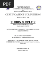 Eldrin G. Delfin: Certificate of Completion