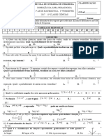 Teste 1 II Trimestre Ciencias 12a Classe 2017 Matematica