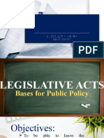 Legislative Acts As Bases For Public Policy