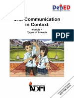 Signed Off - Oral Comm11 - q2 - m4 - Types of Speech - v3 PDF