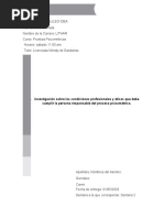 Investigación Condiciones Profesionales y Eticas Que Debe Cumplir Un Responsable Del Proceso Psicometrico