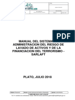 Manual Sarlaft Fray Luis de Leon de Plato para Aprobacion Por Junta Directiva