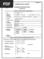 Exam Vetting Form