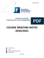 Course Briefing Notes 2020/2021: CIVE2047 (H22POR) Portfolio of Civil Engineering Studies 2