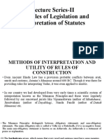 Lecture Series-II Principles of Legislation and Interpretation of Statutes