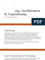 Franchising, Ancillarisation & Acquisitioning: Entrepreneurship