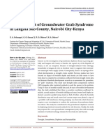 An Assessment of Groundwater Grab Syndrome in Langata Sub County, Nairobi City-Kenya