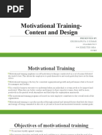 Motivational Training-Content and Design