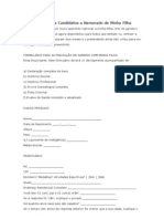 Questionário para Candidatos A Namorado de Minha Filha