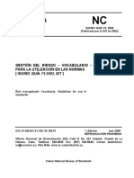 NC Iso-Iec Guia 73 Gestión Del Riesgo - Vocabulario.directrices para La Utilización en Las Normas