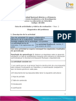 Guía de Actividades y Rúbrica de Evaluación - Unidad 1 - Paso 2 - Desarrollar Diagnóstico Del Problema.