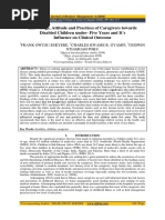 Knowledge, Attitude and Practices of Caregivers Towards Disabled Children Under-Five Years and It's Influence On Clinical Outcome