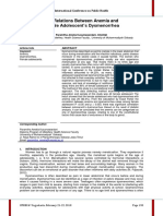 The Relations Between Anemia and Female Adolescent's Dysmenorrhea