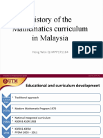 History of The Mathematics Curriculum in Malaysia