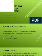 Accounting For Corporation Share Capital