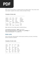 Examples of State Verbs