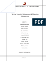 Written Report in Entrepreneurial Marketing Management: Group 2