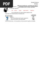 Photosynthesis Science 9