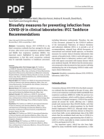 Clinical Chemistry and Laboratory Medicine (CCLM) ) Medidas de Bioseguridad para Prevenir La Infección Por COVID 19 en Los Laboratorios Clínicos.