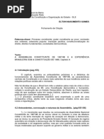 Fichamento A Assembleia Constituinte de 198788 e A Experiência Brasileira Sob A Constituição de 1988, Cap. 4 Daniel Sarnento