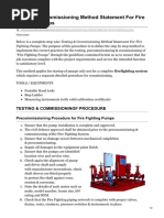 Testing and Commissioning Method Statement For Fire Fighting Pumps