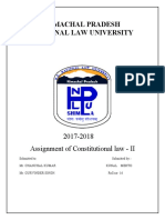 Himachal Pradesh National Law University: 2017-2018 Assignment of Constitutional Law - II