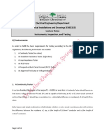 Electrical Engineering Department Electrical Installations and Drawings (ENEE323) Lecture Notes Instruments, Inspection, and Testing A) Instruments