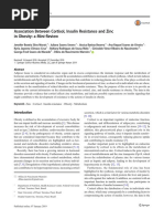 Association Between Cortisol, Insulin Resistance and Zinc