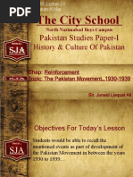 The City School: Pakistan Studies Paper-I